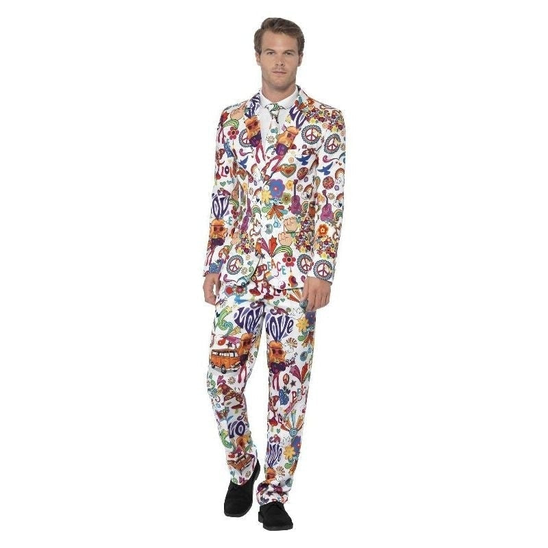 Groovy Suit Adult Stand Out Multi Coloured Jacket Trousers Tie 1