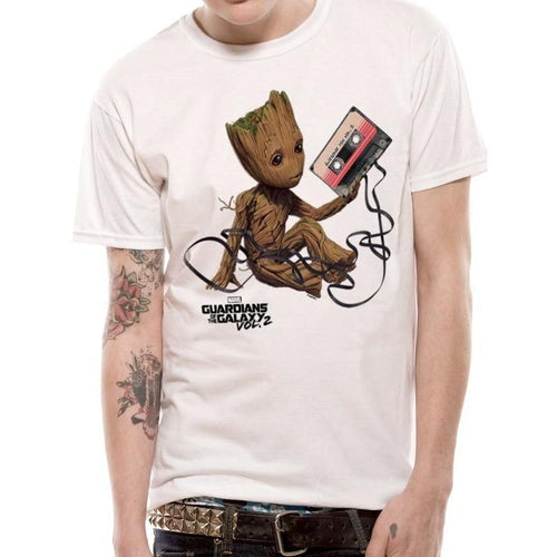 Guardians Of The Galaxy Vol 2 Groot And Tape T-Shirt Adult_1