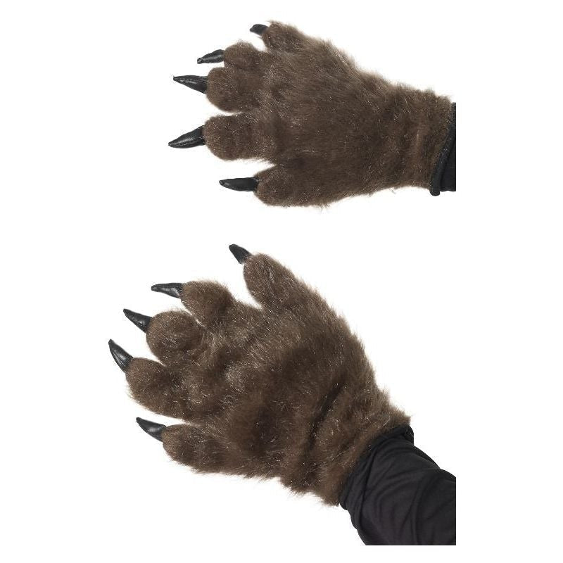Hairy Monster Hands Adult Brown 2