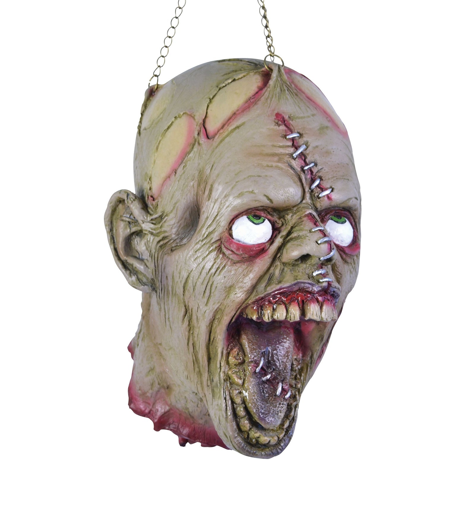 Hanging Dead Zombie Head with Stitch Face 1