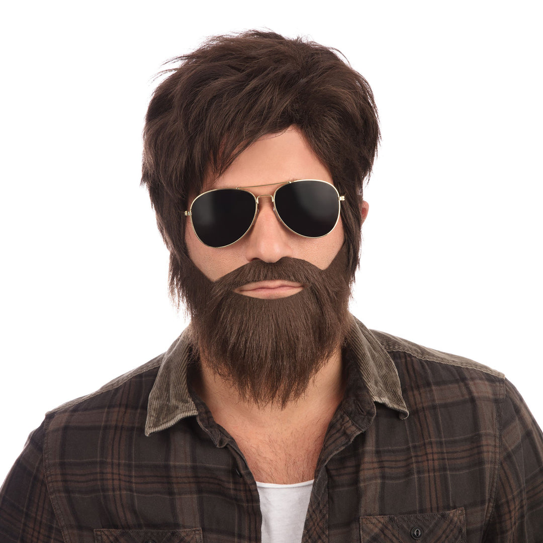 Mens Hangover Wig + Beard Wigs Male Halloween Costume_1 BW750