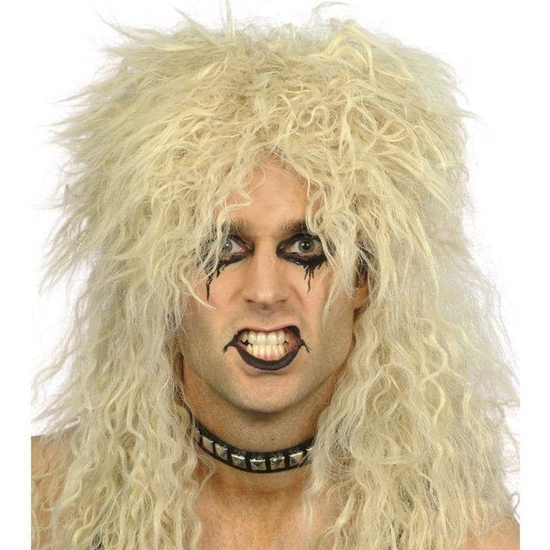 Hard Rocker Wig Adult Long Blonde Tousled 80s Crazy Costume Hair 1