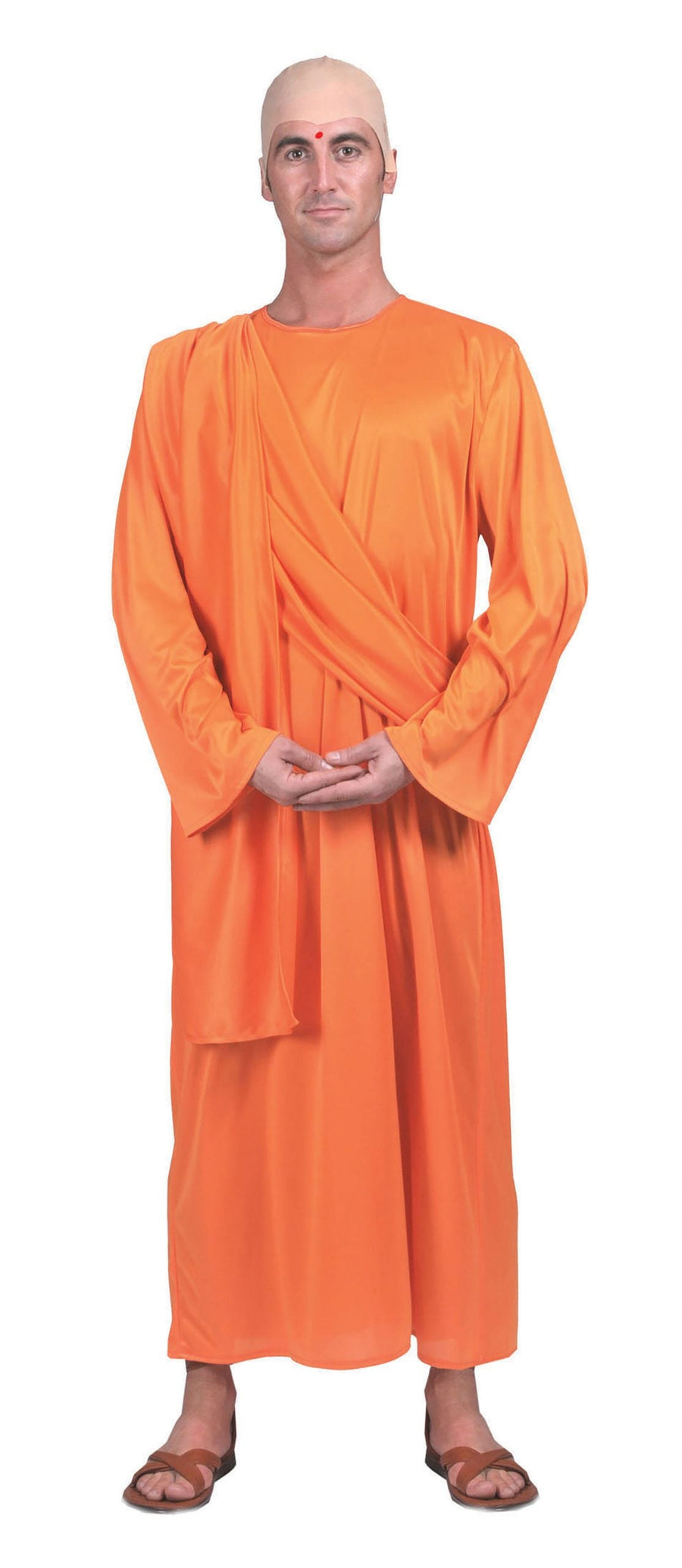 Hare Krishna Costume Male Orange Monk Robes_1