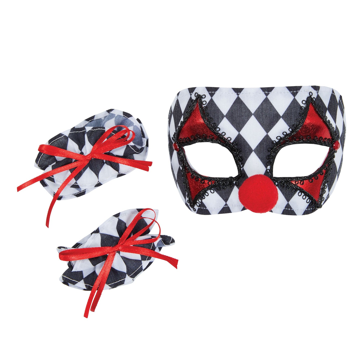 Harlequin Clown Mask Cuffs Set for Children 1