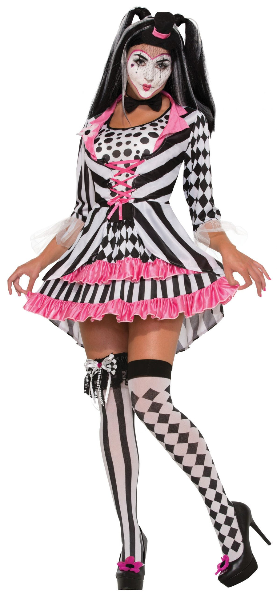 Harlequin Clown Ring Mistress Adult Costume Female Uk Size 10 14_1