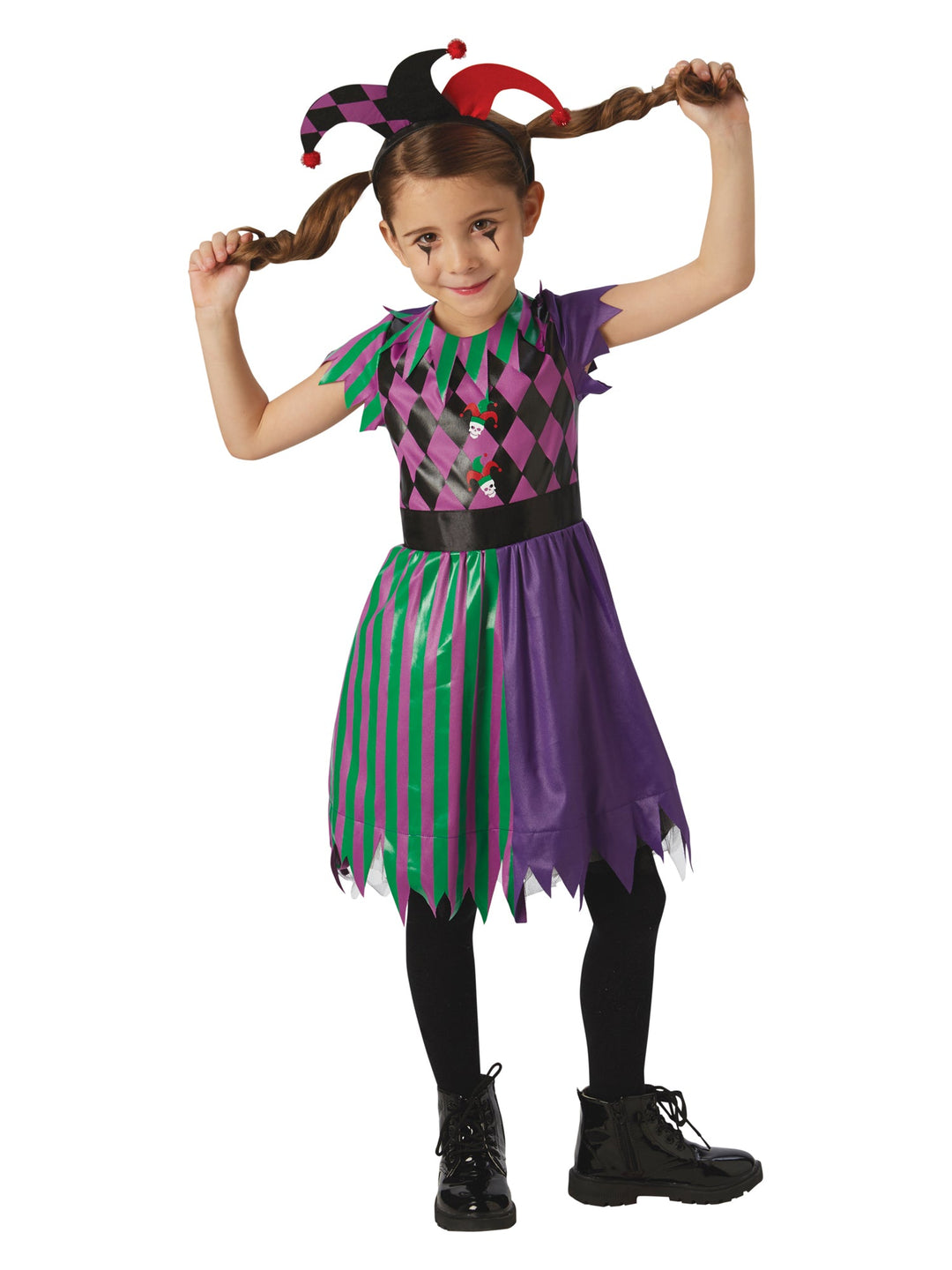 Harlequin Jester Costume for Girls_1