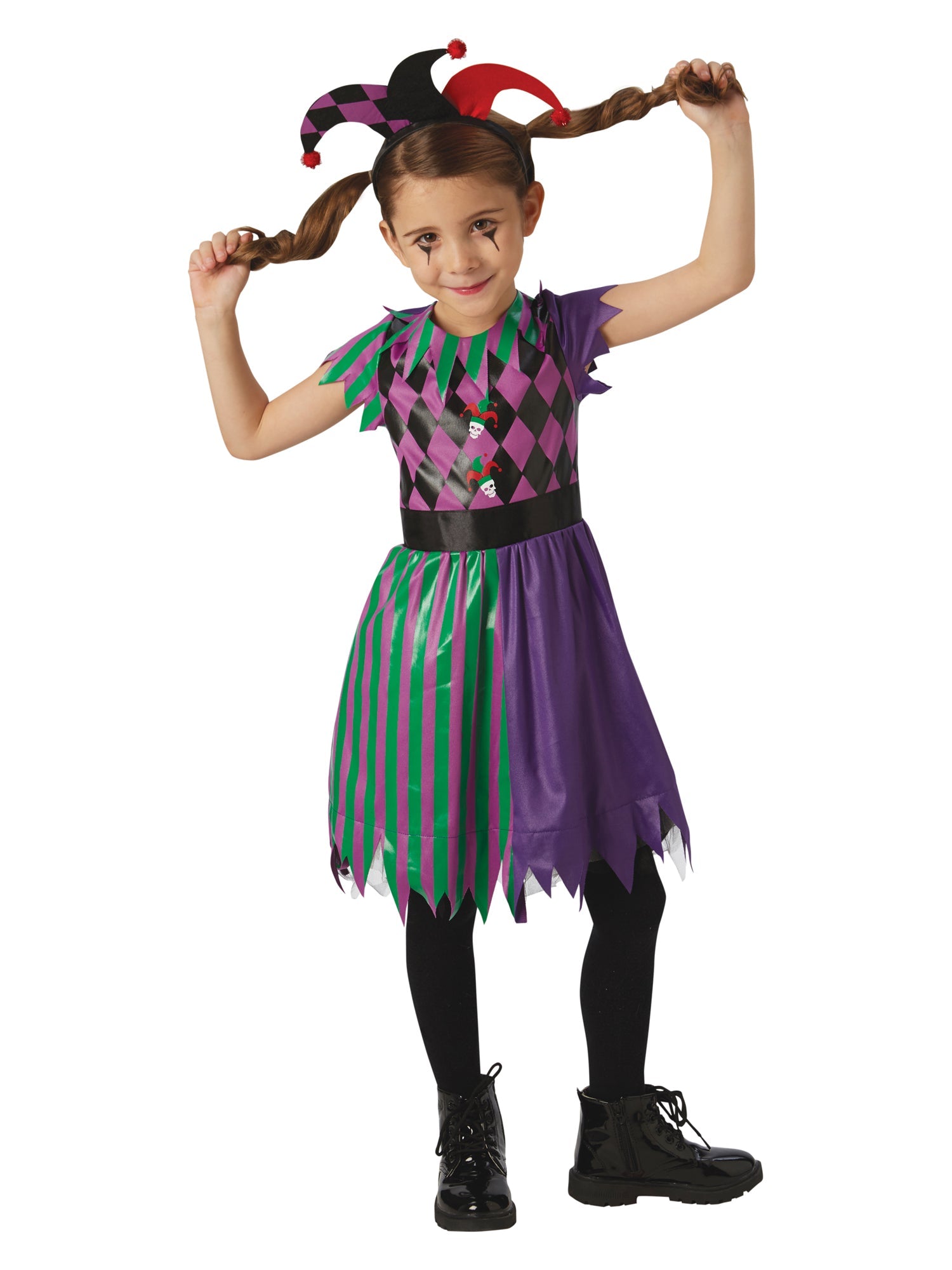 Harlequin Jester Costume for Girls 1