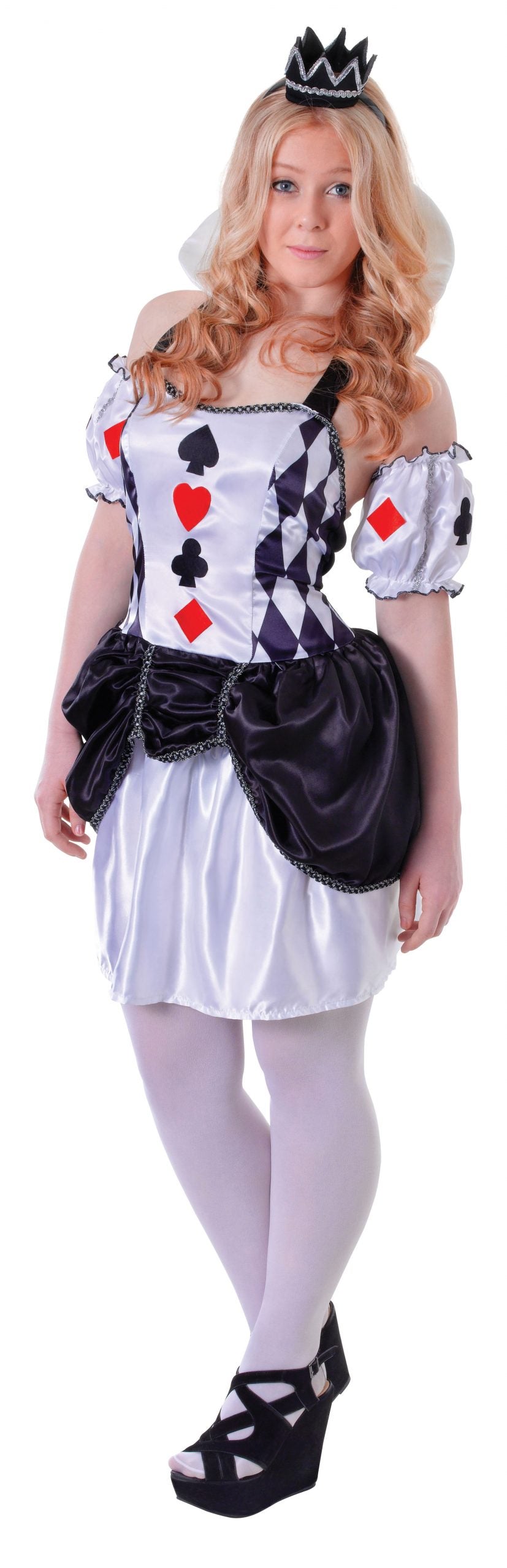 Harlequin Queen of Cards Costume Teen 12-15 Years_1