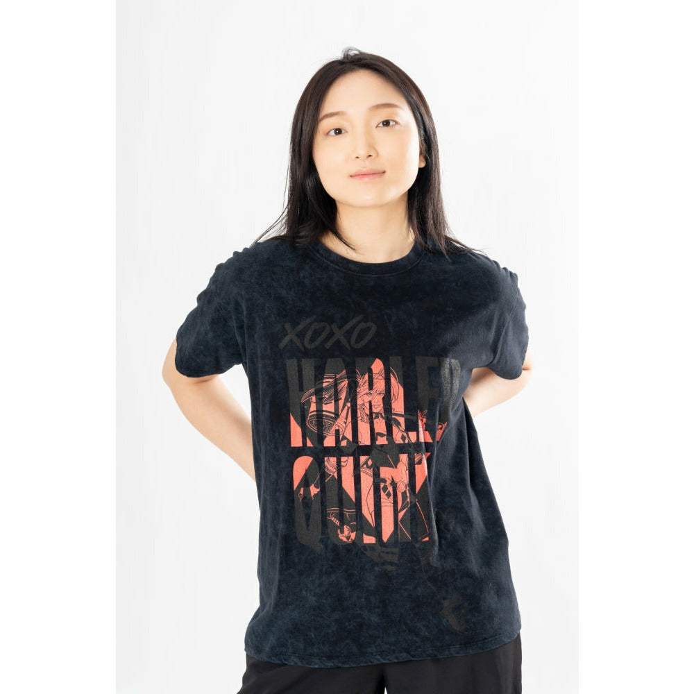Harley Quinn Adult Acid Wash XoXo T-shirt DC 1