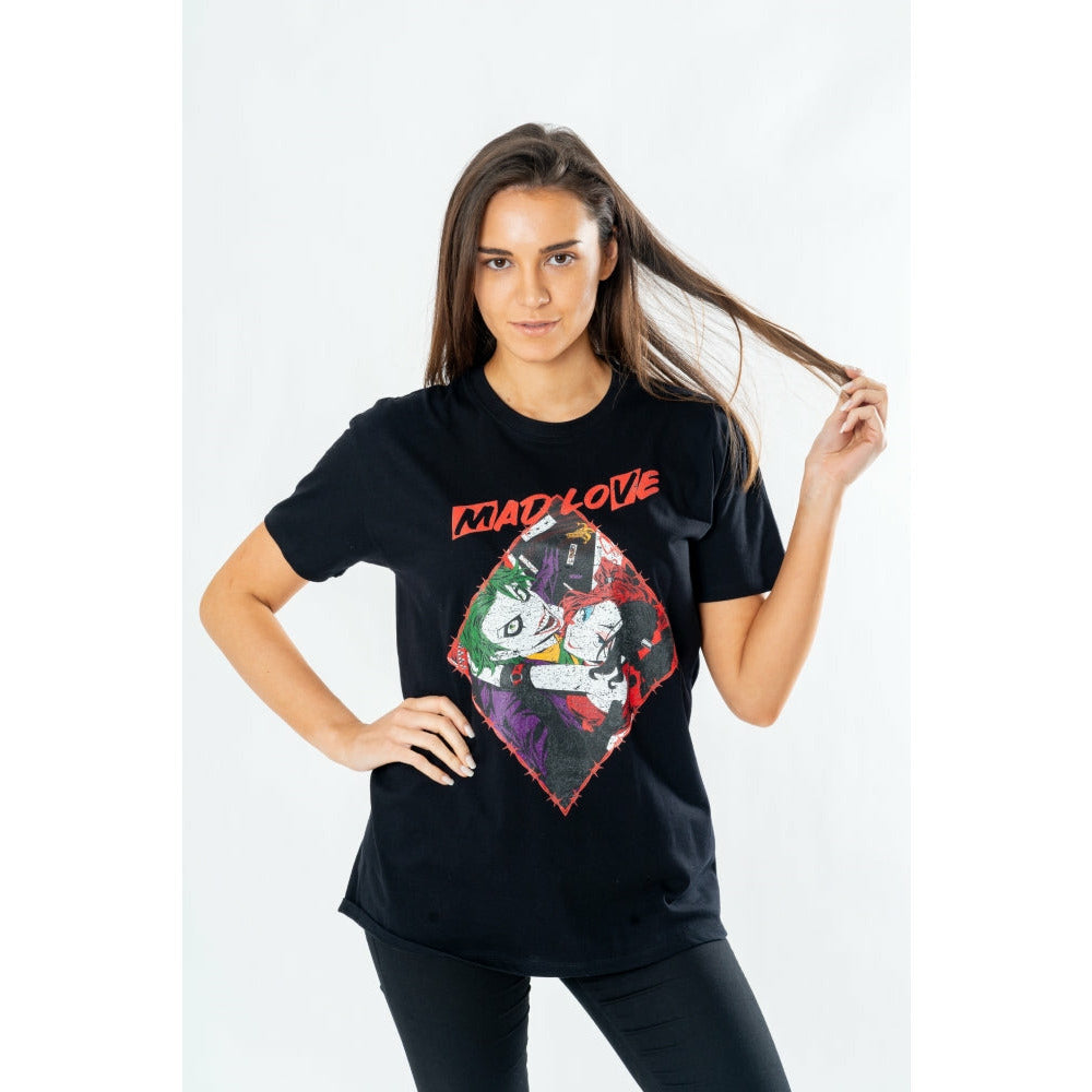 Harley Quinn Adult Black Mad Love T-Shirt DC 2