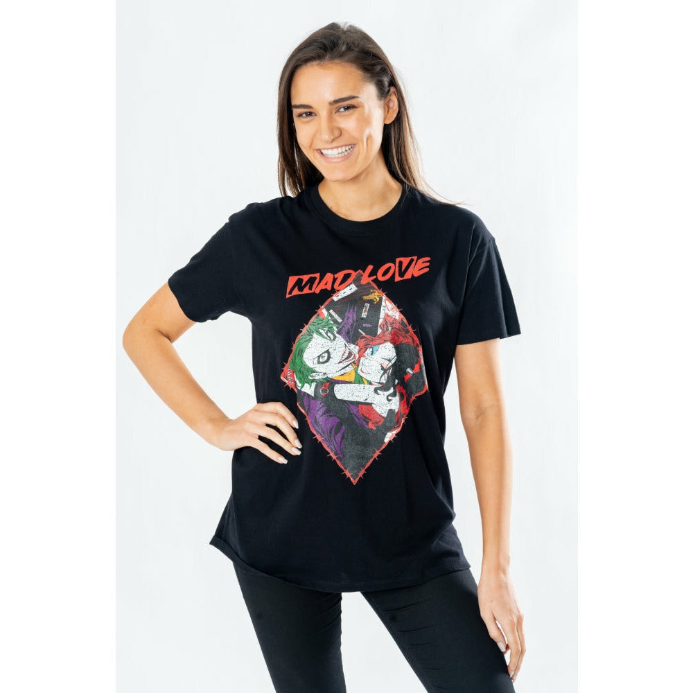 Harley Quinn Adult Black Mad Love T-Shirt DC 1