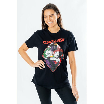 Harley Quinn Adult Black Mad Love T-Shirt DC 1