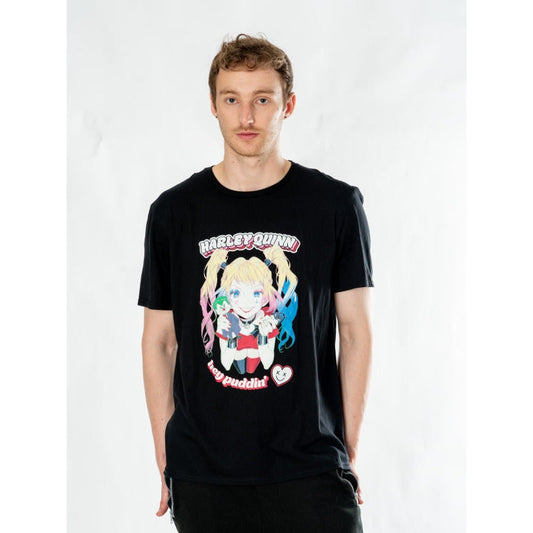 Harley Quinn Black Adult Anime Puddin T-Shirt DC 1