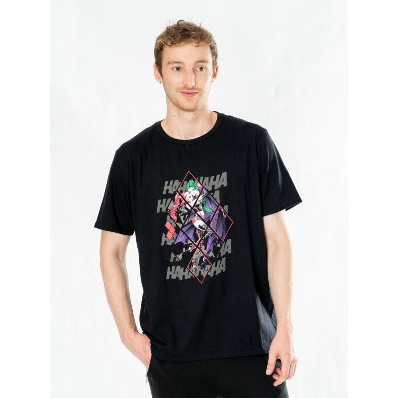 Harley Quinn Joker Black Adult Anime Diamond T-Shirt DC 2