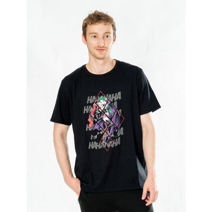 Harley Quinn Joker Black Adult Anime Diamond T-Shirt DC 2