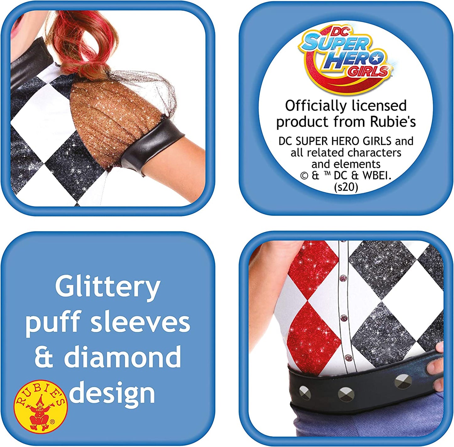 Harley Quinn Kids Costume DC Superhero Girls Deluxe 3