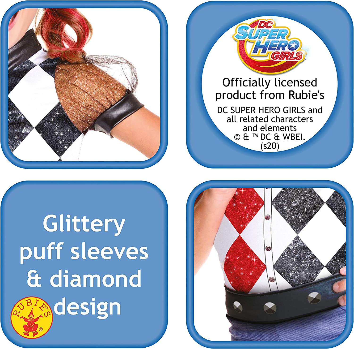 Harley Quinn Kids Costume DC Superhero Girls Deluxe 3