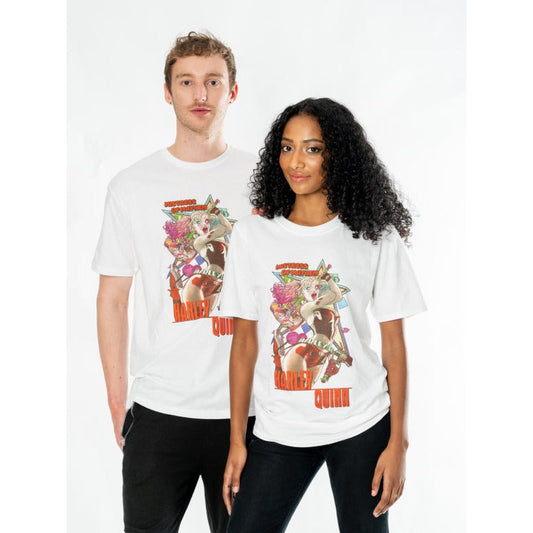 Harley Quinn White Adult Anime Mayhem T-Shirt DC 1