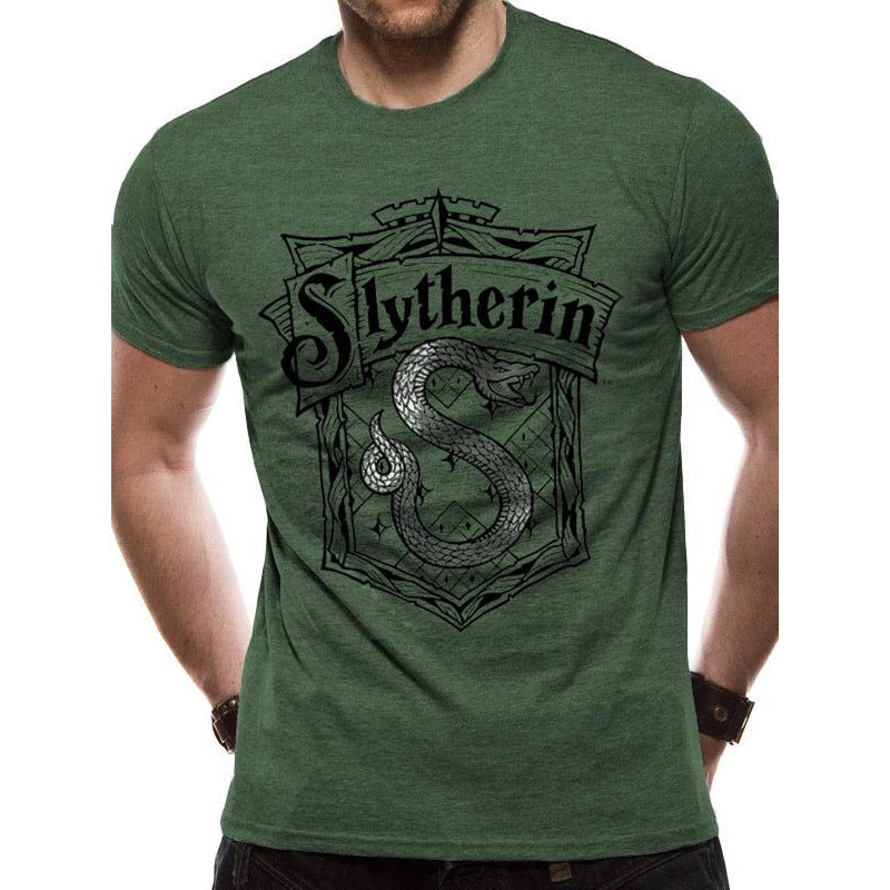 Harry Potter Shrewder Silver Foil Slitherin T-Shirt Adult_1
