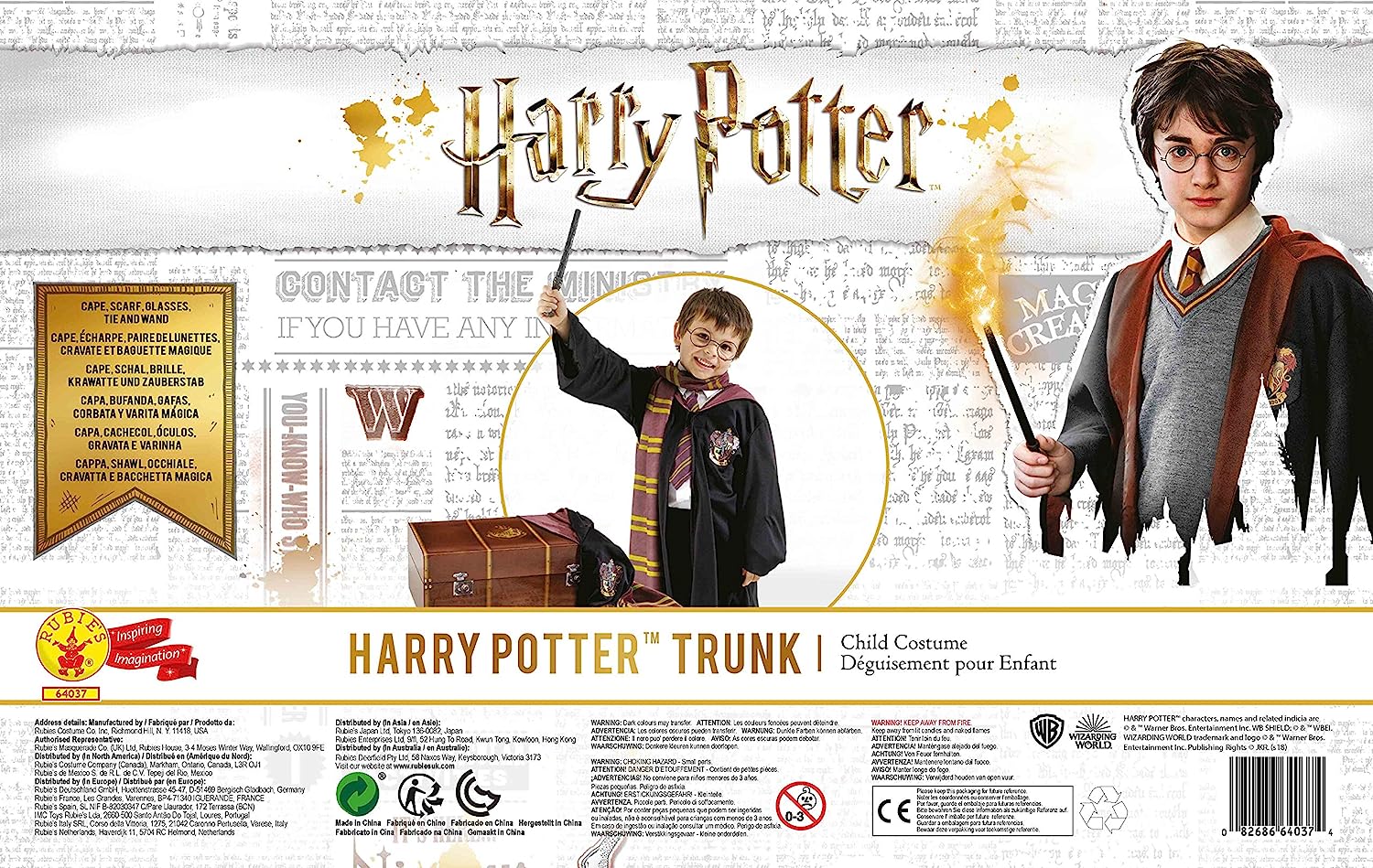Harry Potter Trunk Dress Up Kit Age 5-10 Years 2