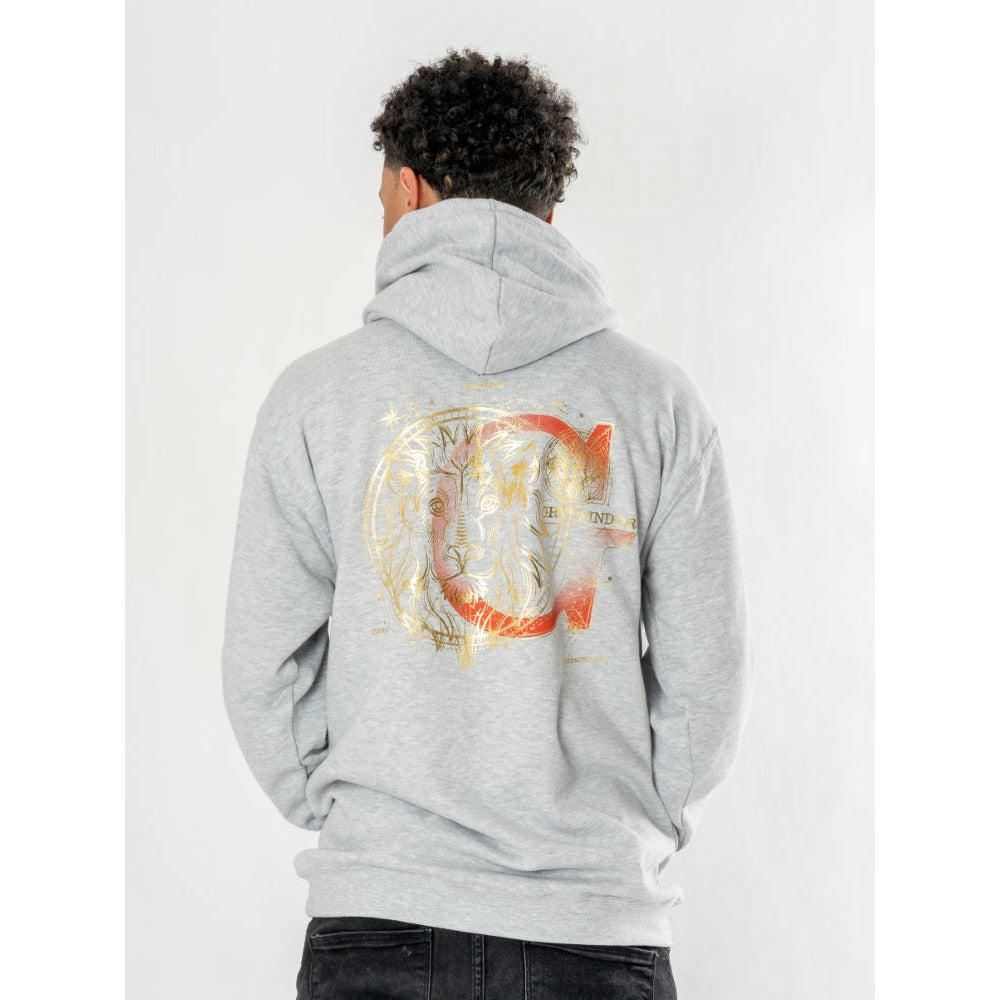 Harry Potter Unisex Grey Marl Gryffindor Zodiac Hoodie Adult 1