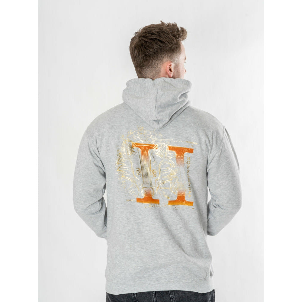 Harry Potter Unisex Grey Marl Hufflepuff Zodiac Hoodie Adult 1