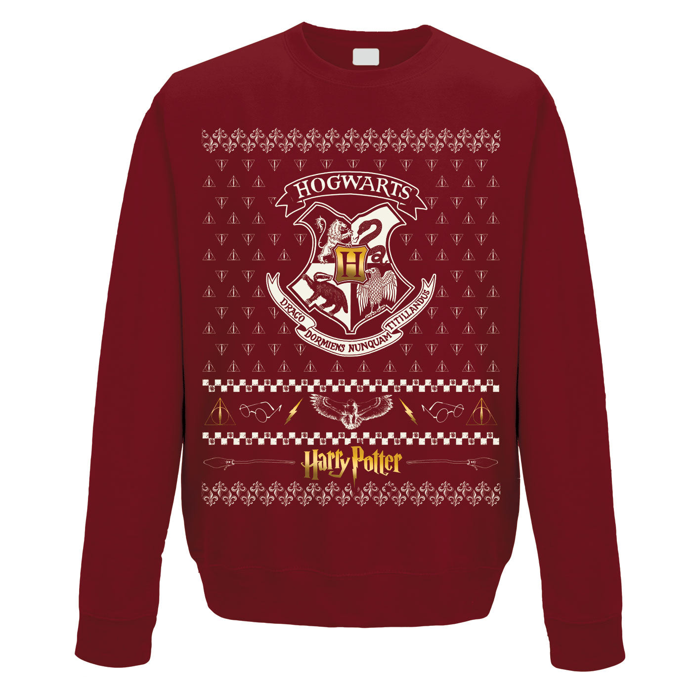 Harrypotter Xmas Crest Crewneck Sweatshirt Harry Potter Adult 1