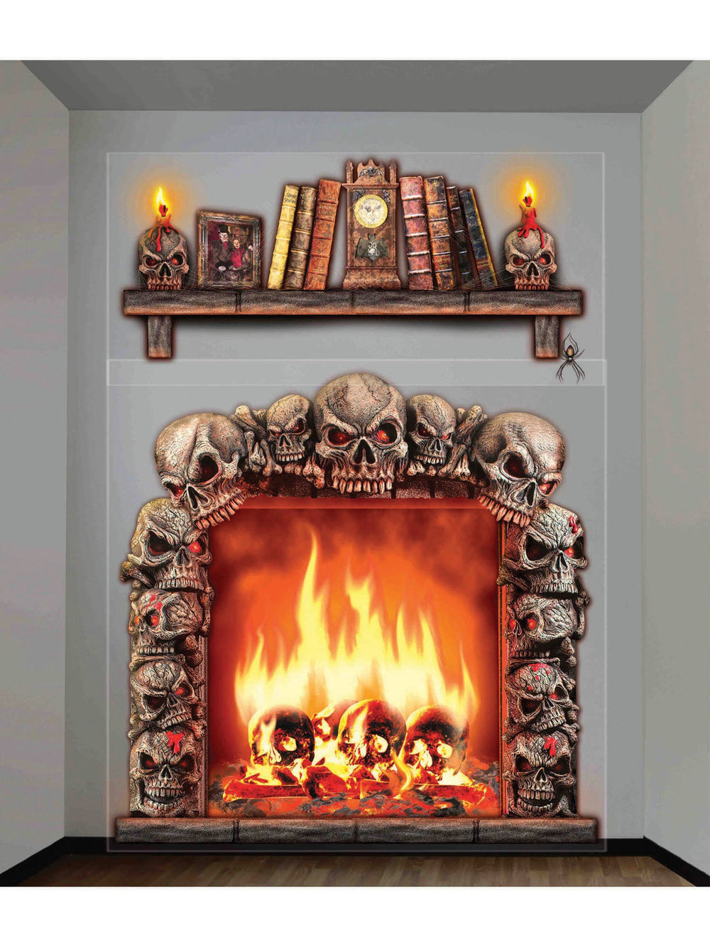 Size Chart Haunted House Giant Wall Decoration Skull Fireplace