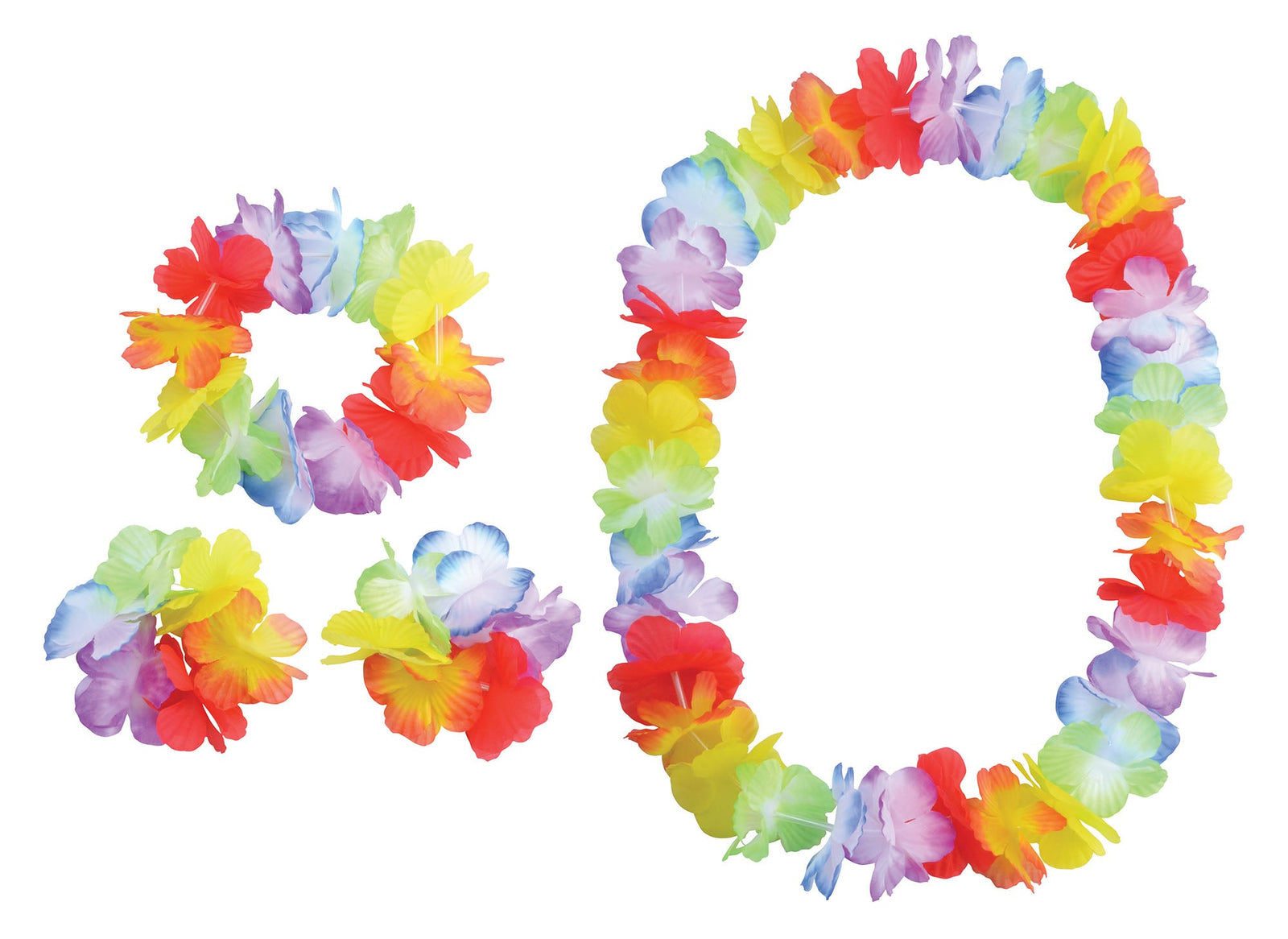 Hawaiian 4 Piece Flower Set Multi-Coloured 1