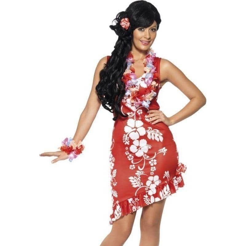 Hawaiian Beauty Costume Adult Red White_1