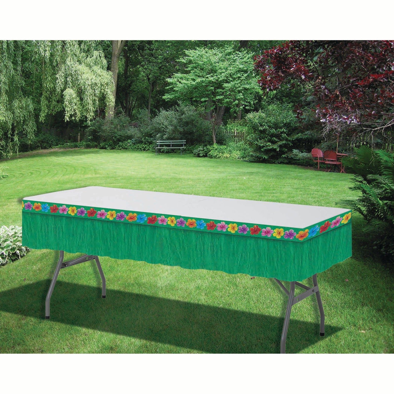 Hawaiian Green Table Skirt 1