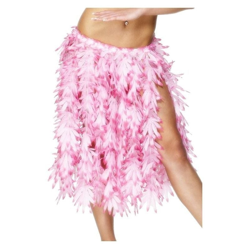 Hawaiian Hula Skirt Adult Pink Leaf Elasticated Waist 60cm 23in 2