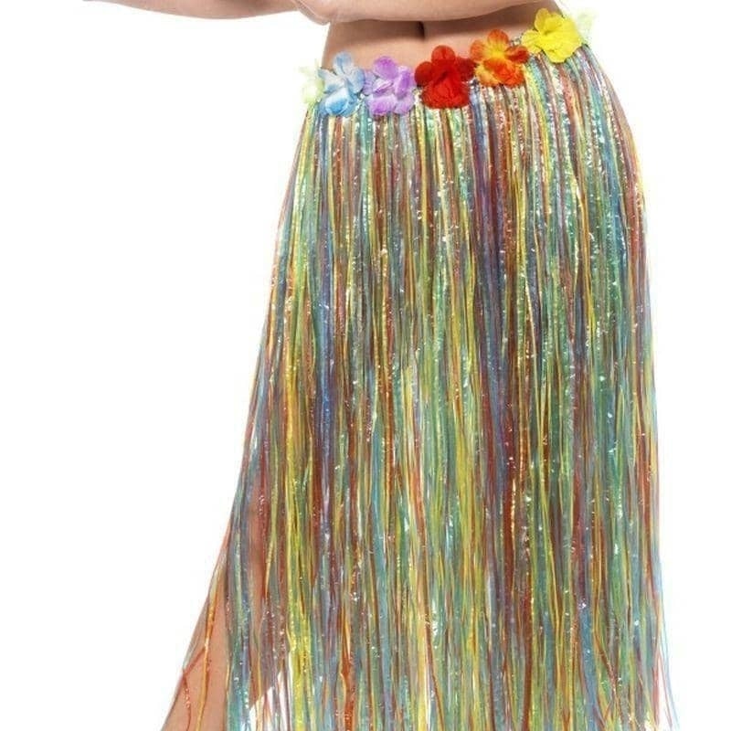 Hawaiian Hula Skirt with Flowers Adult Multi Coloured 1