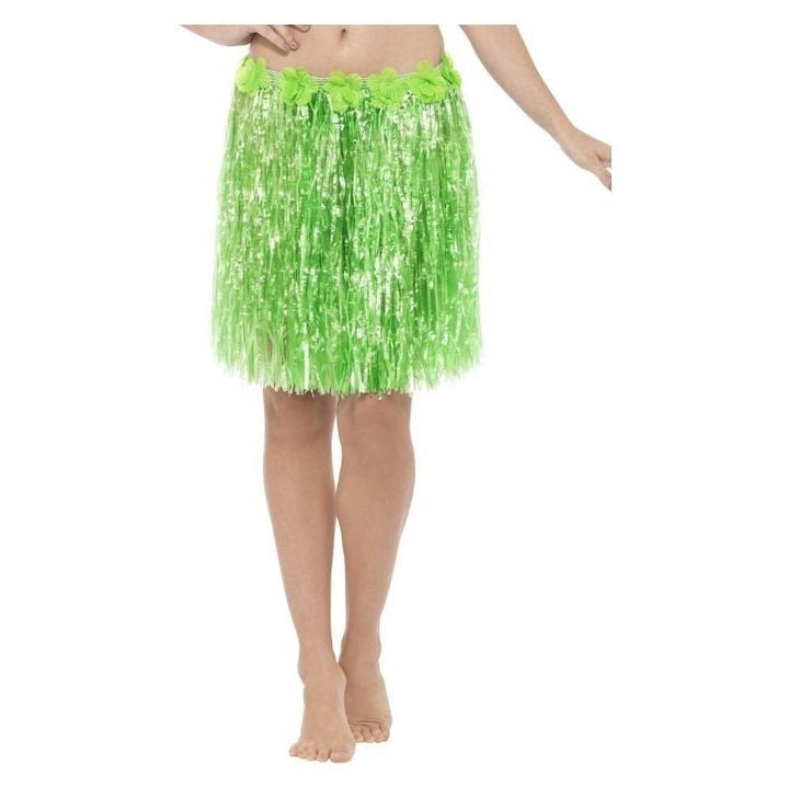 Size Chart Hawaiian Hula Skirt With Flowers Adult Neon Green