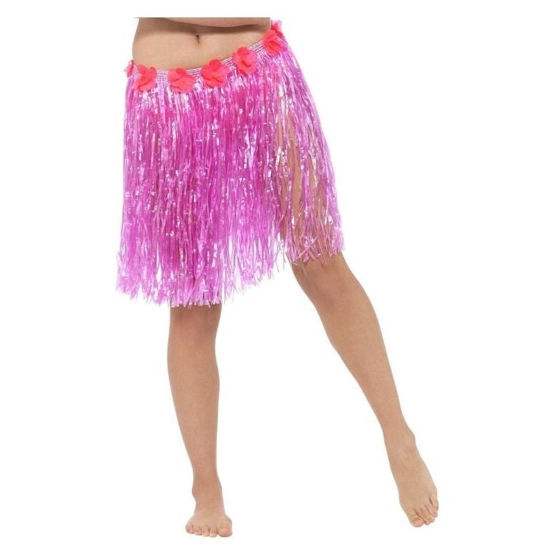 Size Chart Hawaiian Hula Skirt With Flowers Adult Neon Pink