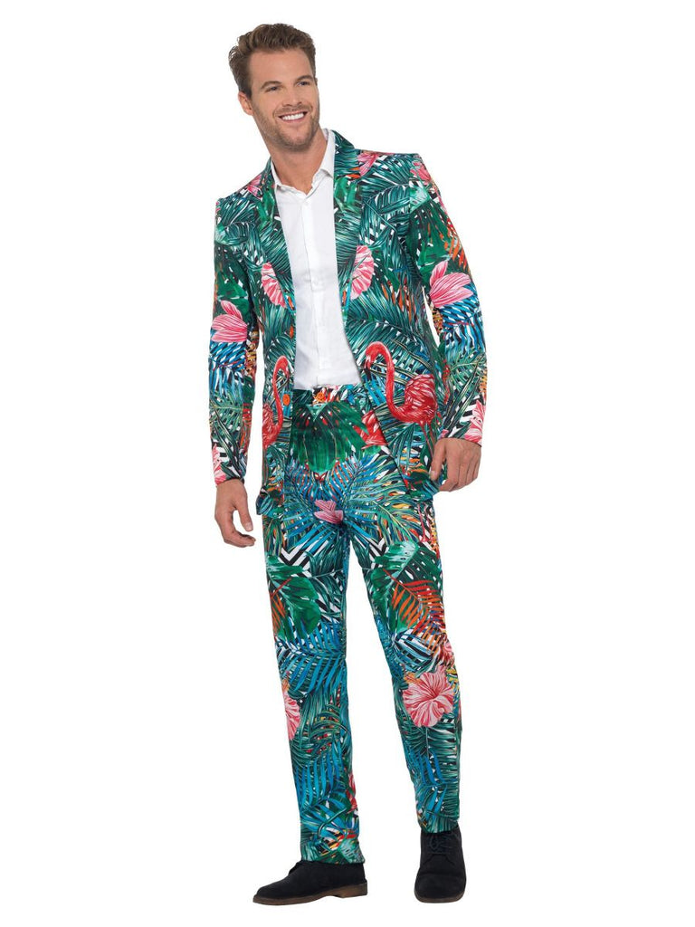 Hawaiian Tropical Flamingo Suit Adult Green