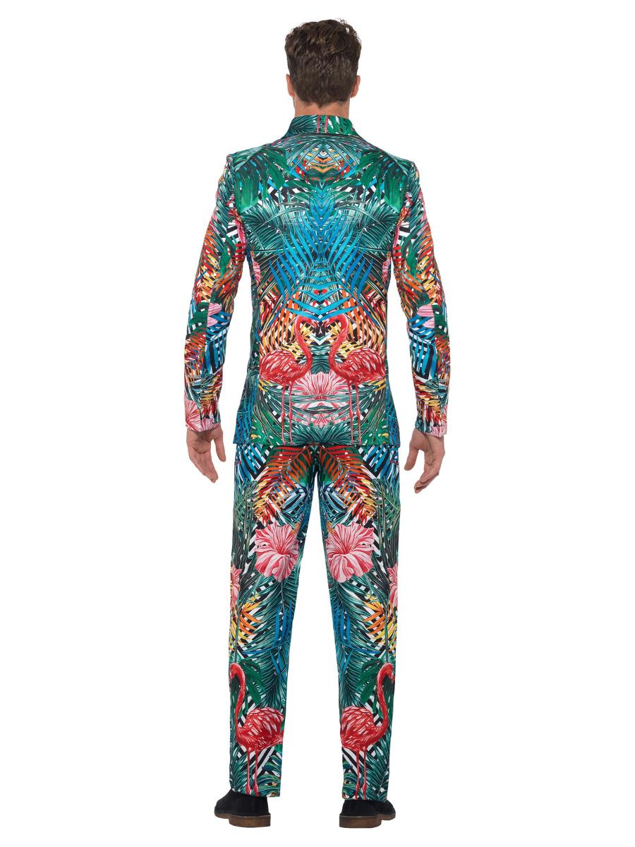Hawaiian Tropical Flamingo Suit Adult Multi Coloured Jacket and Trousers 4