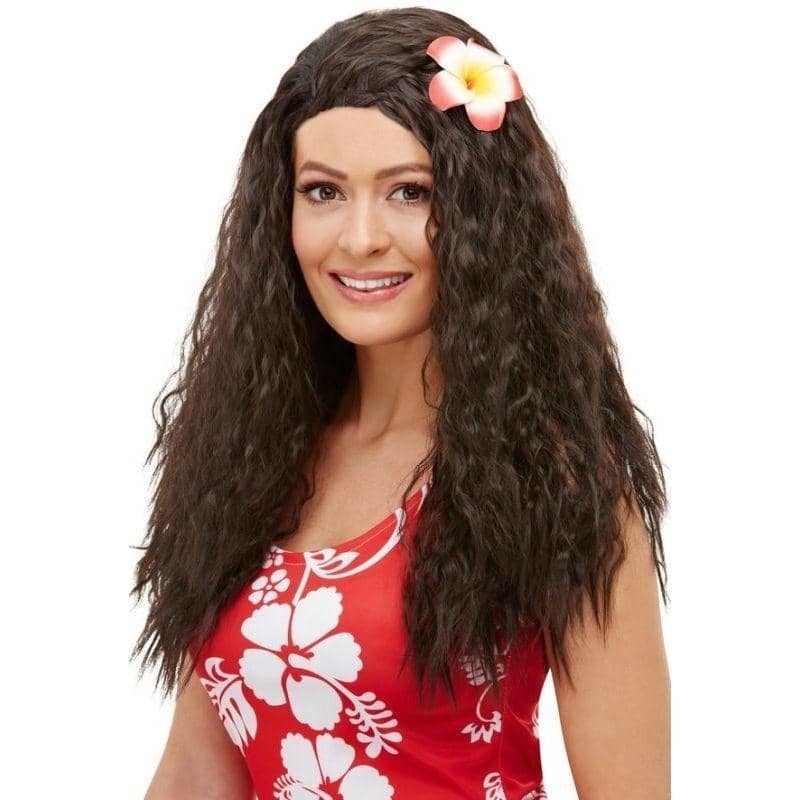 Hawaiian Wig Adult Brown_1