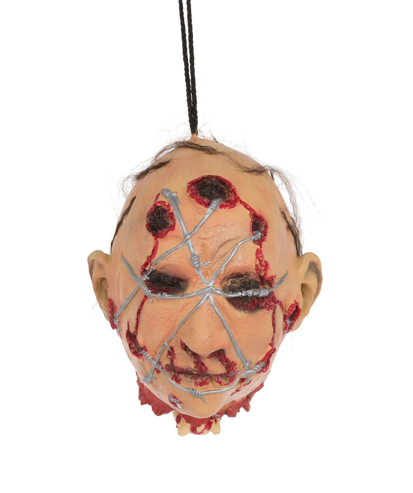 Head With Barbed Wire Hanging Prop Halloween Items Unisex 1