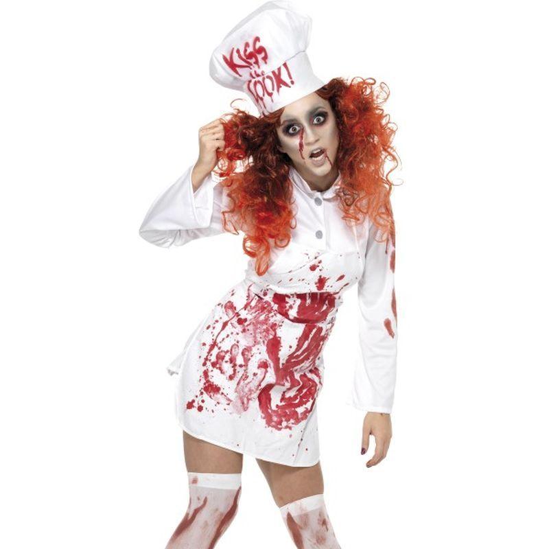 Hell's Kitchen Bloody Chef Costume Adult White Red 1