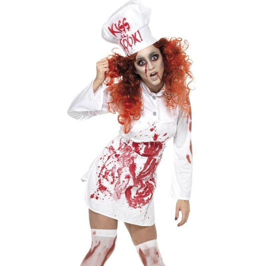 Hell's Kitchen Bloody Chef Costume Adult White Red 1