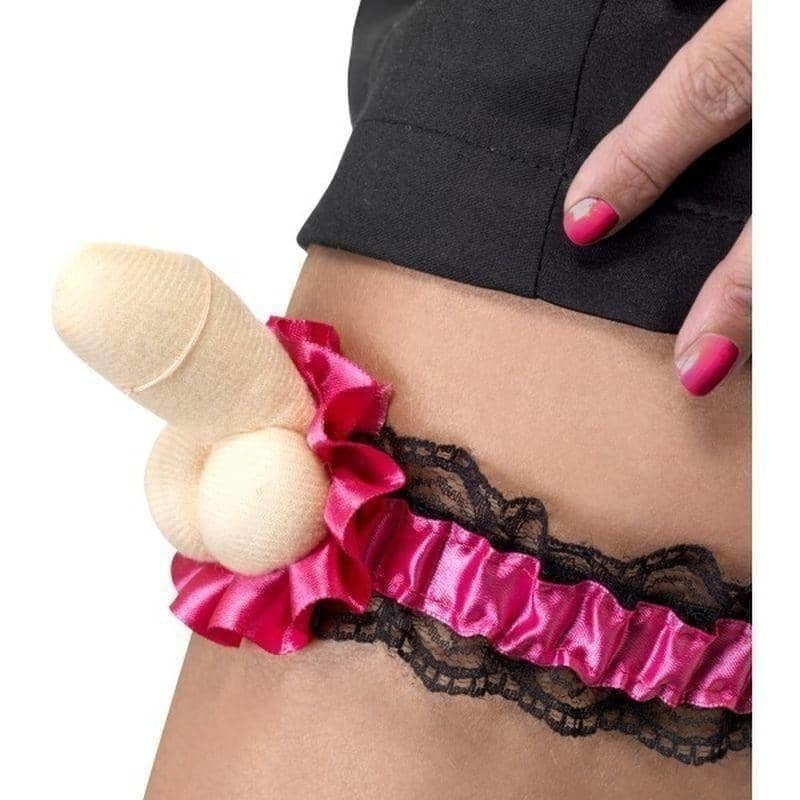 Hen Night Plush Willy Garter Adult Pink 1