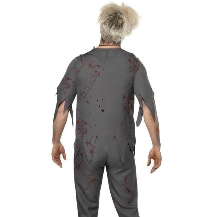 High School Horror Zombie Schoolboy Costume Adult Grey White Red_2