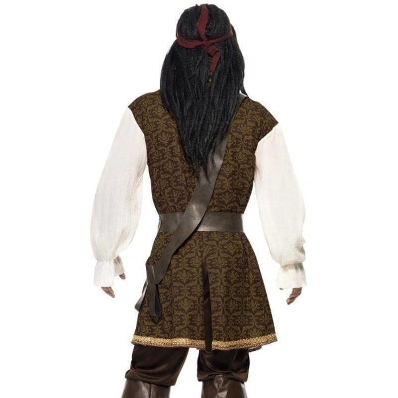High Seas Pirate Costume Adult Jack Sparrow Brown_2