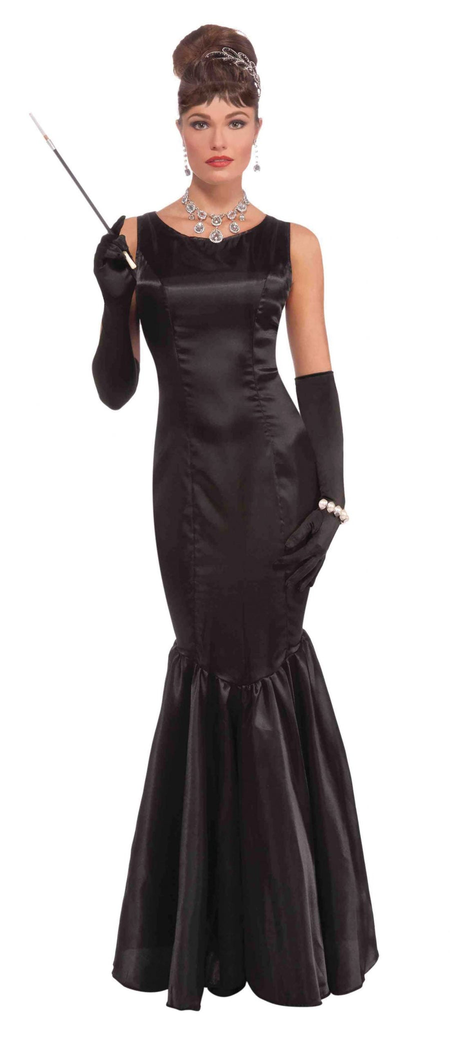 High Society Long Black Dress Audrey Hepburn Costume_1