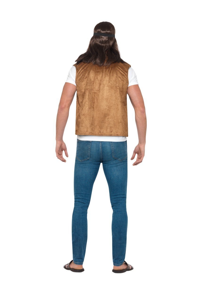Hippie Waistcoat Unisex Adult Brown CND Logos Fur Trim 3