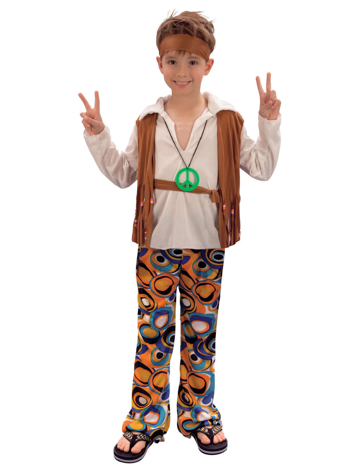 Hippy Boy Costume Retro 60s Peace & Love Outfit 1