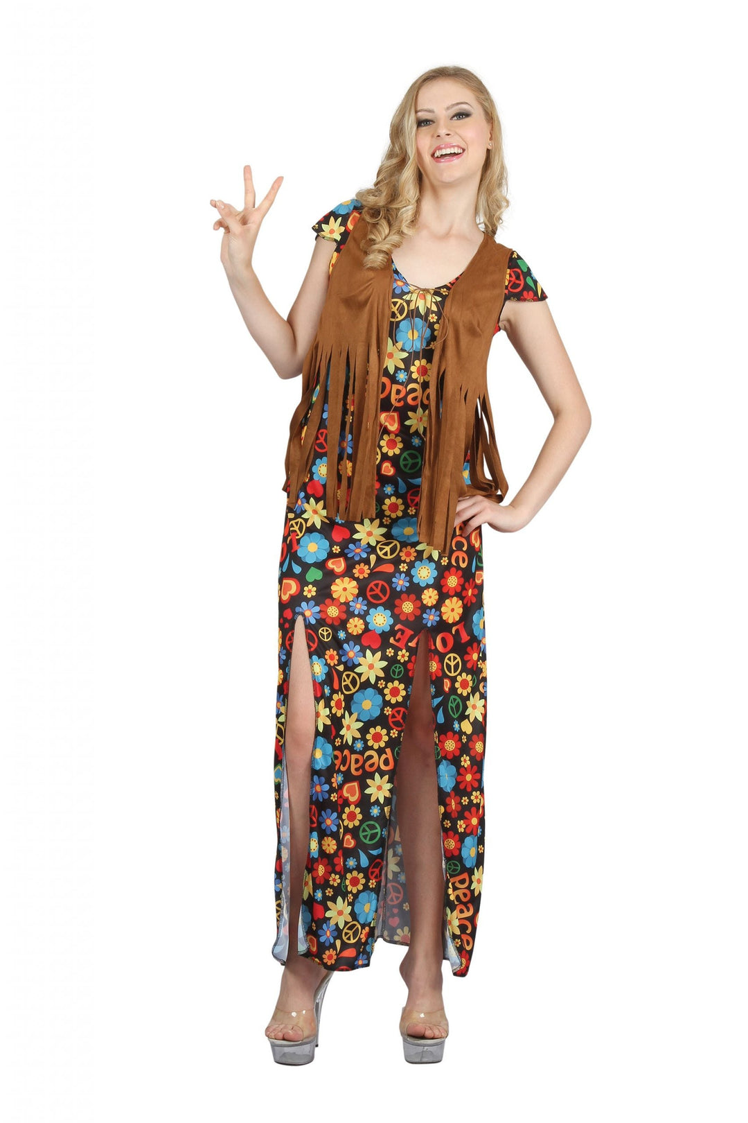 Hippy Dress Costume Floral Woodstock Outfit_1