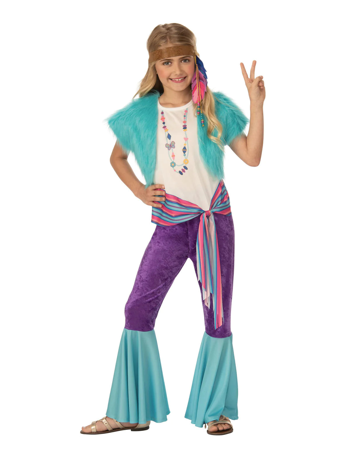 Hippy Girl Costume Woodstock Festival Child 1