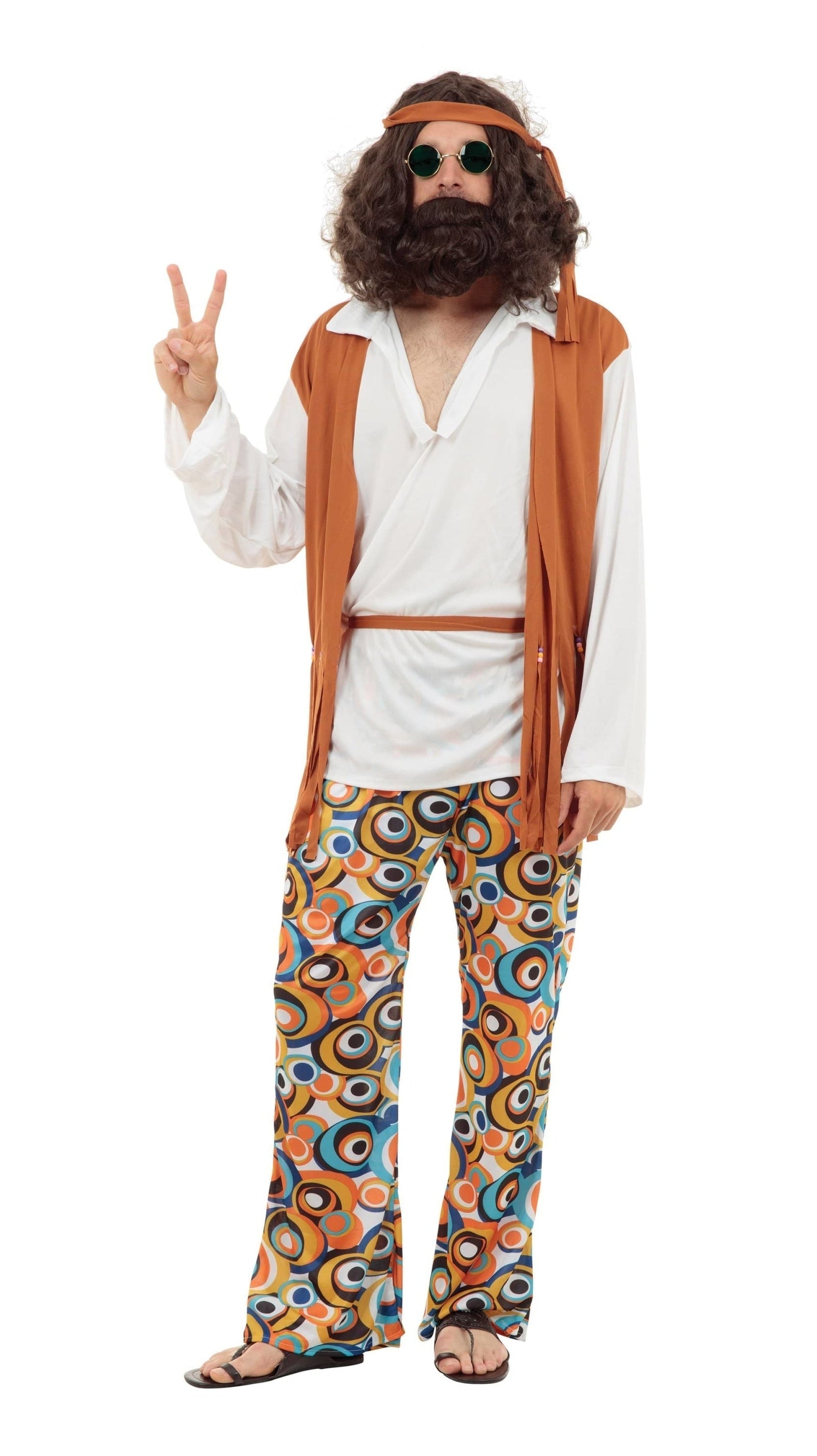 Hippy Man Costume Adult 1960s Style Festival 1